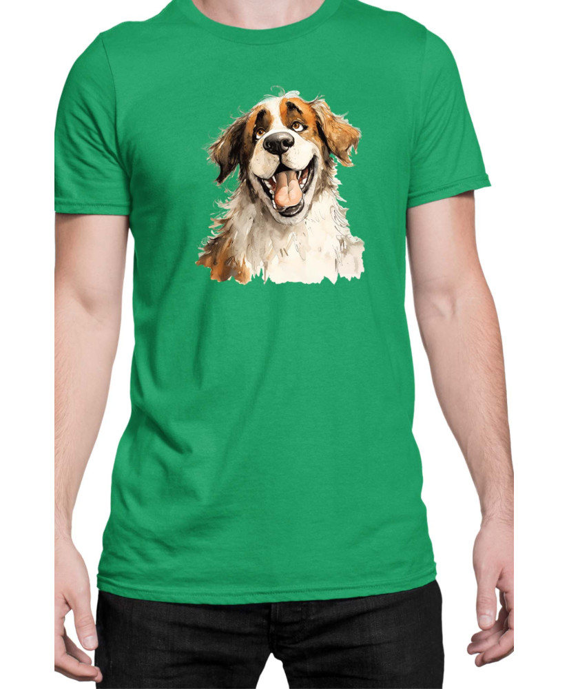 Мъжка Тениска Funny Dogs Breeds Saint Bernard
