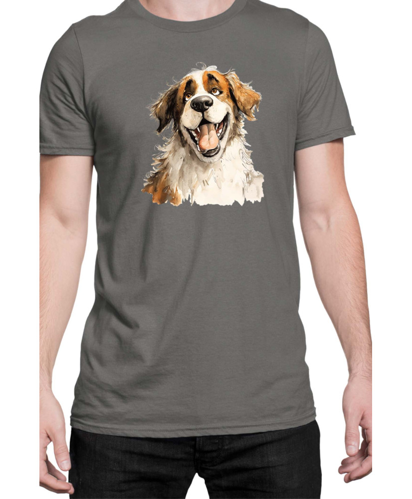 Мъжка Тениска Funny Dogs Breeds Saint Bernard
