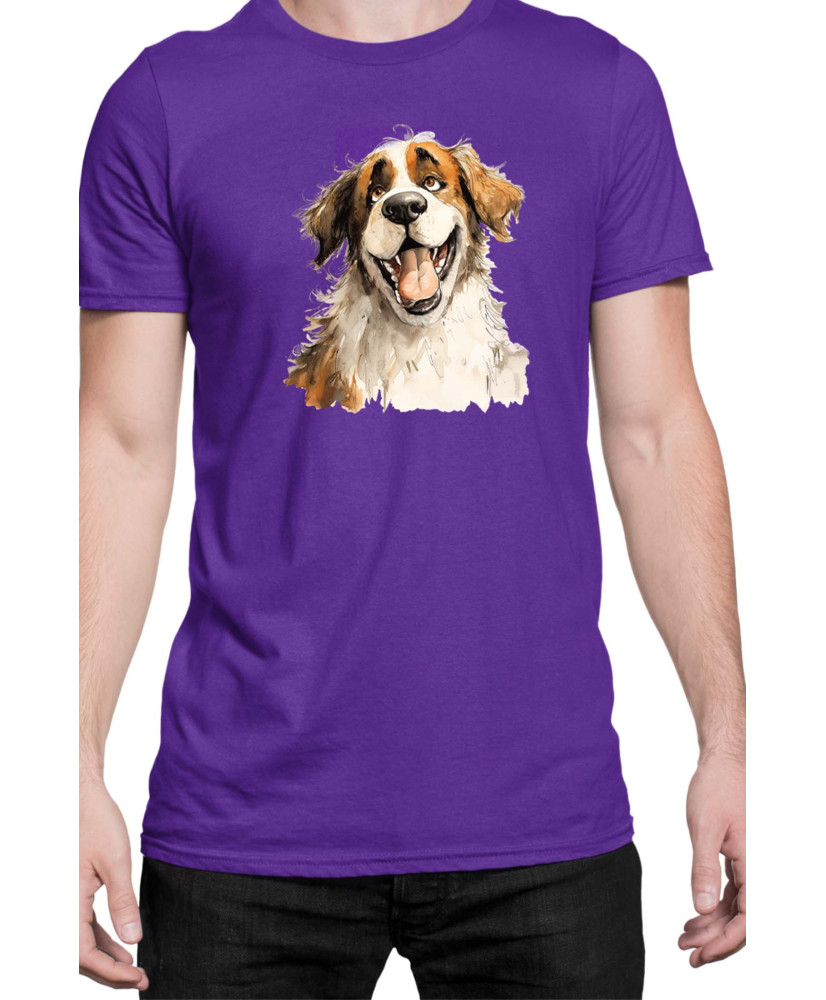 Мъжка Тениска Funny Dogs Breeds Saint Bernard