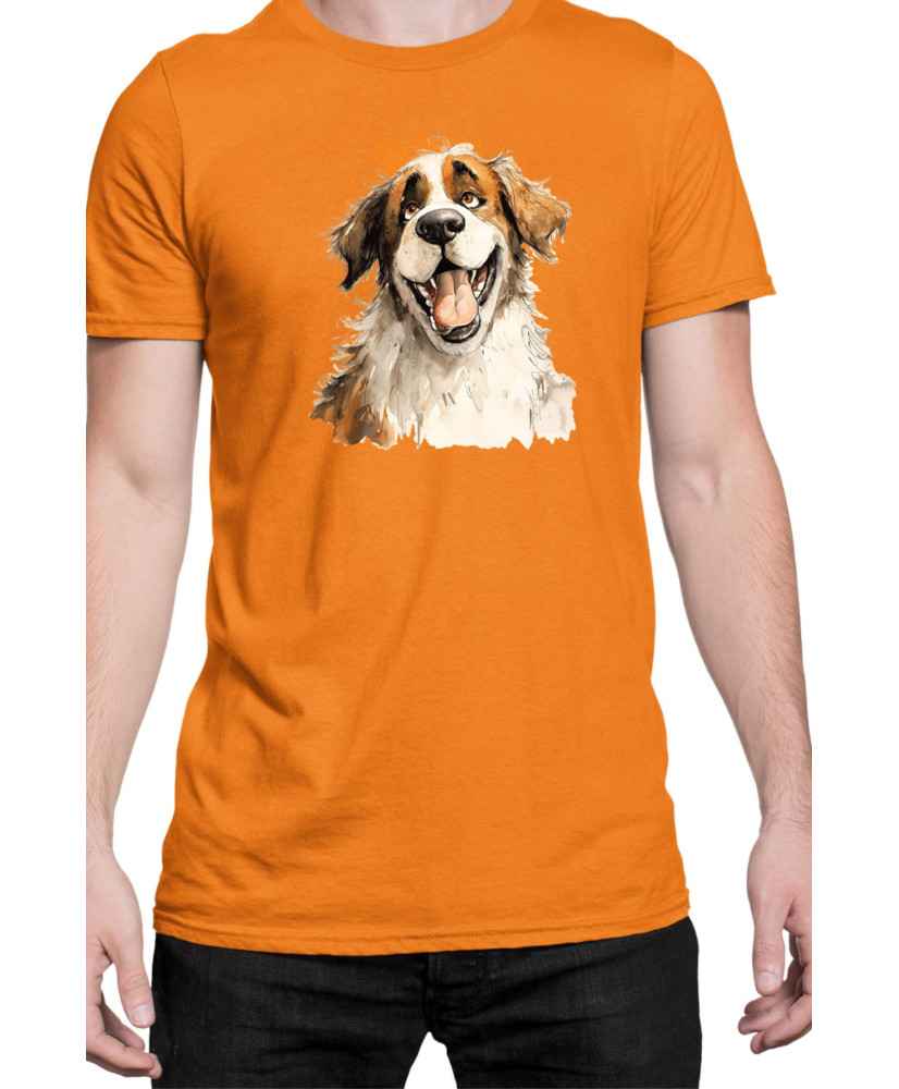 Мъжка Тениска Funny Dogs Breeds Saint Bernard