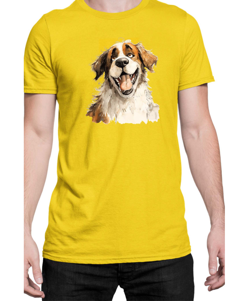Мъжка Тениска Funny Dogs Breeds Saint Bernard