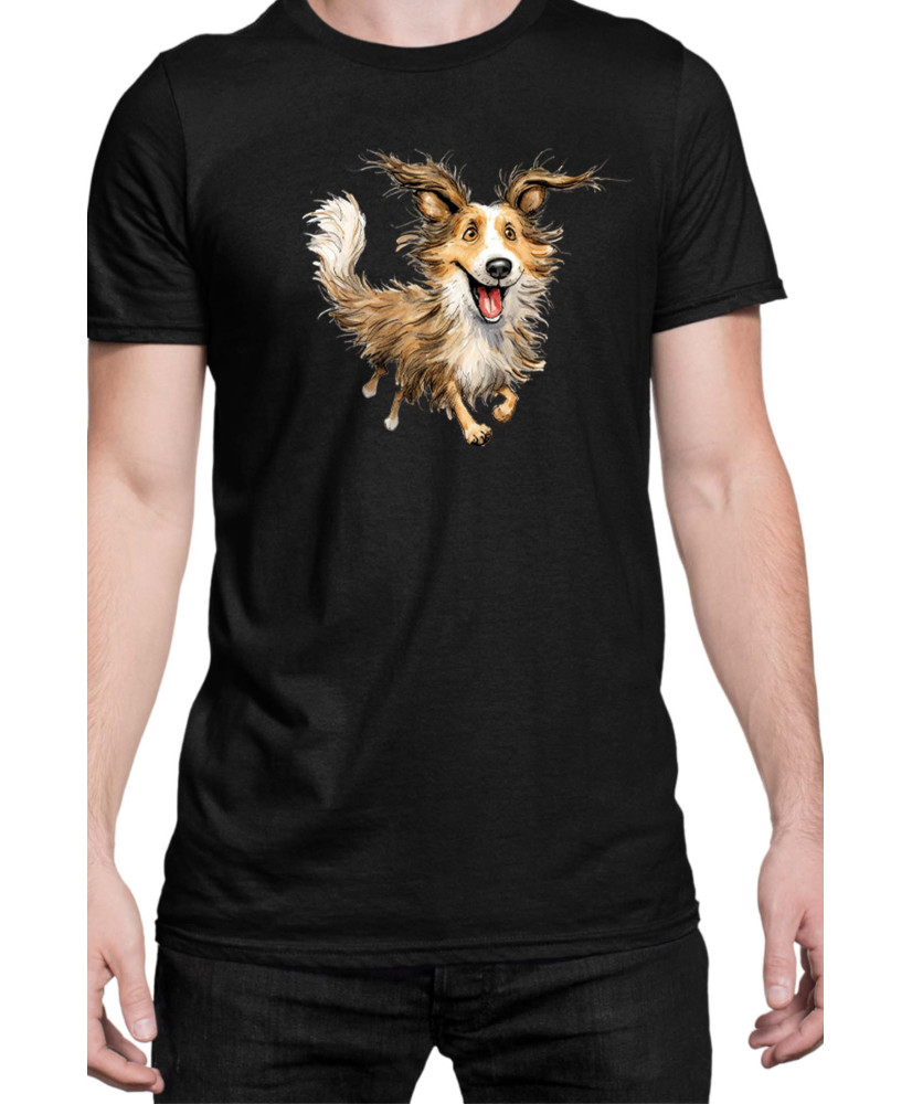 Мъжка Тениска Funny Dogs Breeds Shetland Sheepdog