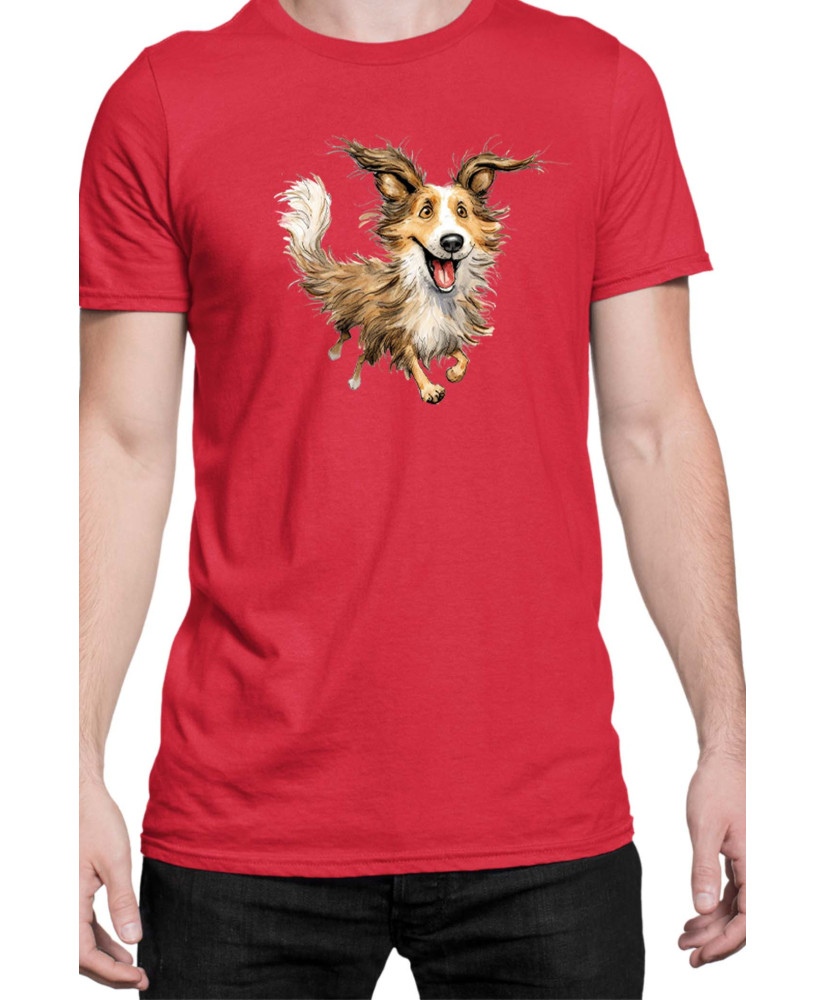 Мъжка Тениска Funny Dogs Breeds Shetland Sheepdog