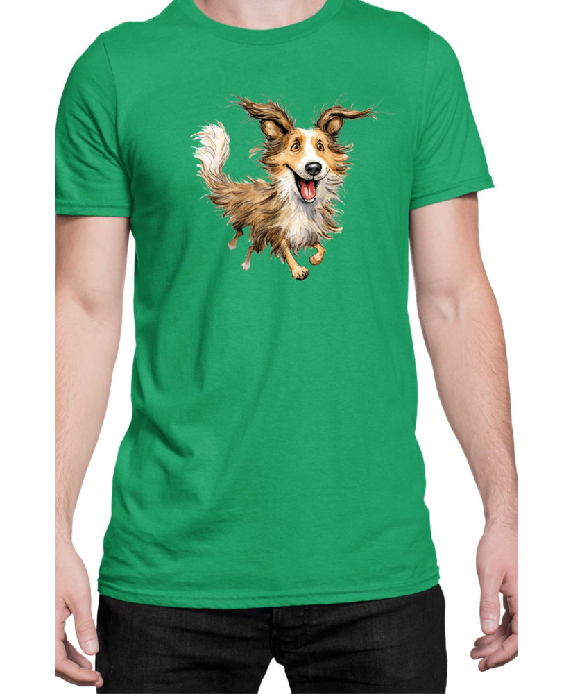 Мъжка Тениска Funny Dogs Breeds Shetland Sheepdog