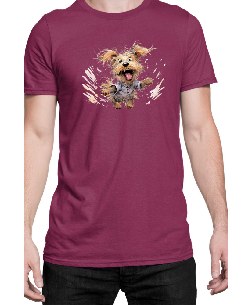 Мъжка Тениска Funny Dogs Breeds Yorkshire Terrier