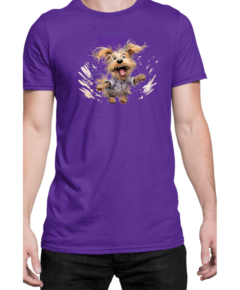 Мъжка Тениска Funny Dogs Breeds Yorkshire Terrier