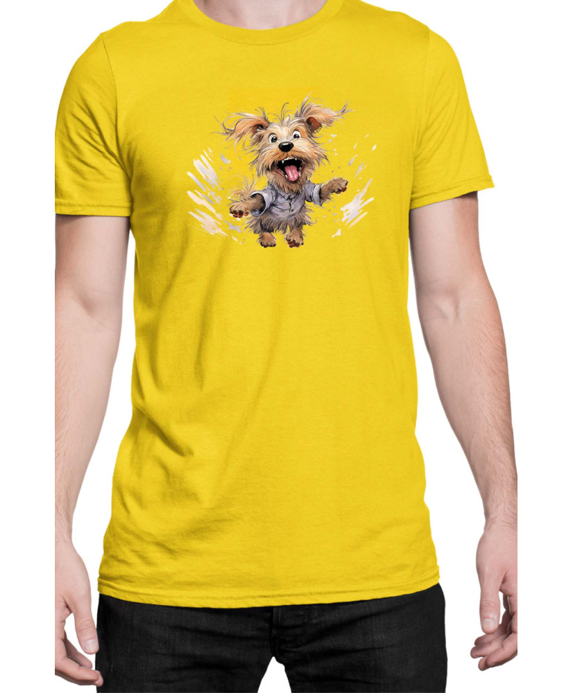 Мъжка Тениска Funny Dogs Breeds Yorkshire Terrier