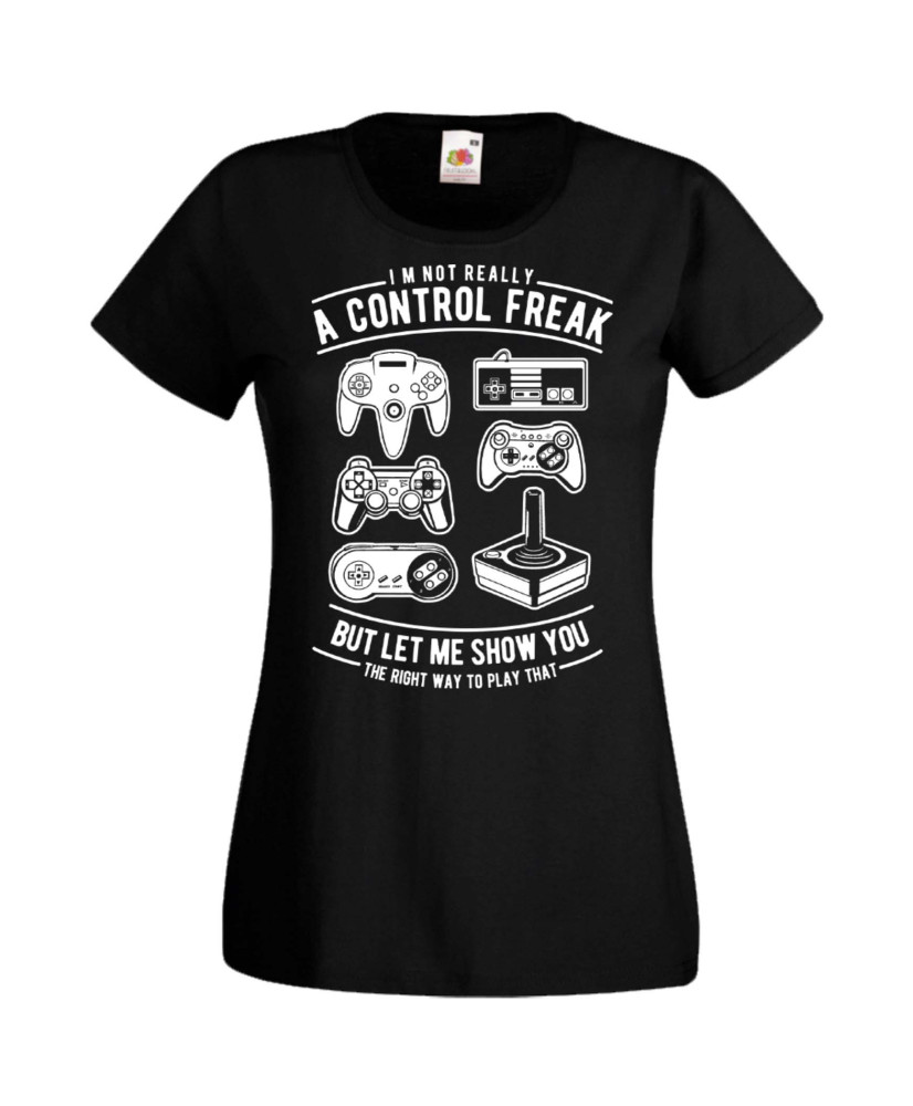 Дамска Геймърска Тениска Gamer A Control Freak Дамска Геймърска Тениска Gamer A Control Freak