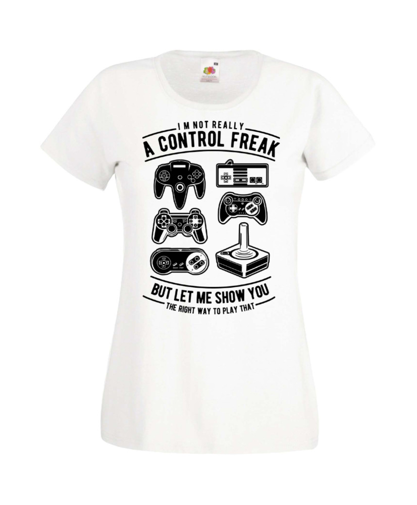 Дамска Геймърска Тениска Gamer A Control Freak Дамска Геймърска Тениска Gamer A Control Freak
