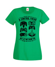 Дамска Геймърска Тениска Gamer A Control Freak