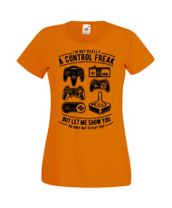 Дамска Геймърска Тениска Gamer A Control Freak