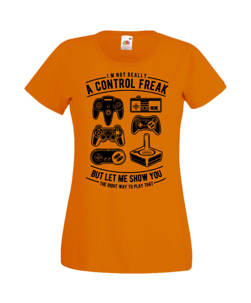 Дамска Геймърска Тениска Gamer A Control Freak Дамска Геймърска Тениска Gamer A Control Freak