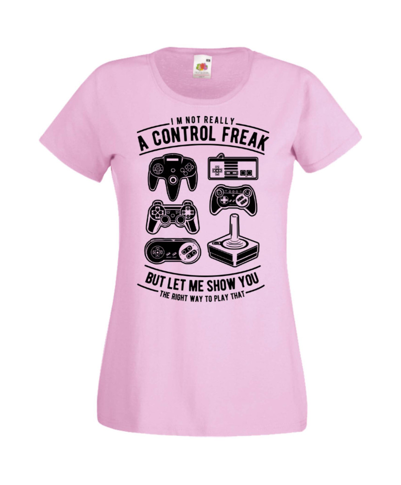 Дамска Геймърска Тениска Gamer A Control Freak Дамска Геймърска Тениска Gamer A Control Freak