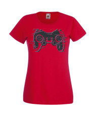 Дамска Геймърска Тениска Gamer Blured Play Station Controller