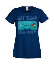Дамска Геймърска Тениска Gamer Eat Sleep Game Repeat 02