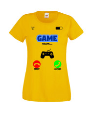 Дамска Геймърска Тениска Gamer Game Is Calling