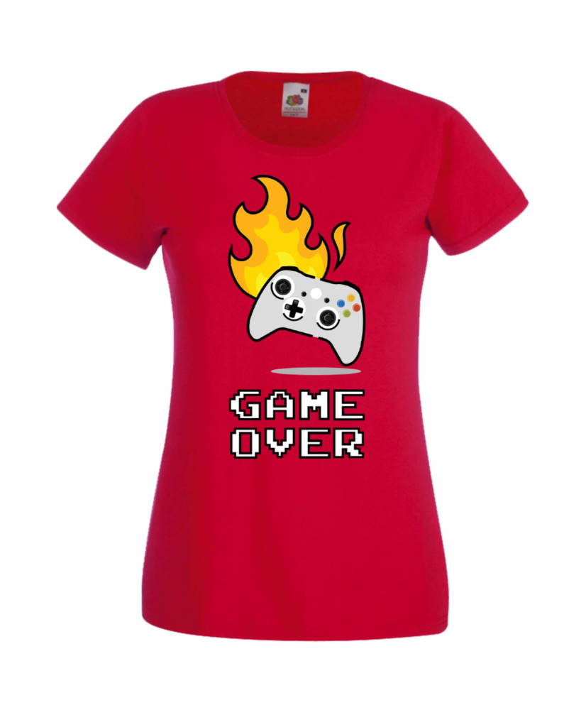 Дамска Геймърска Тениска Gamer Game Over 03