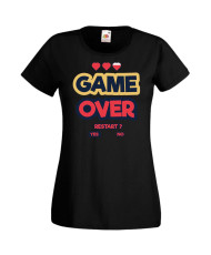 Дамска Геймърска Тениска Gamer Game Over 07