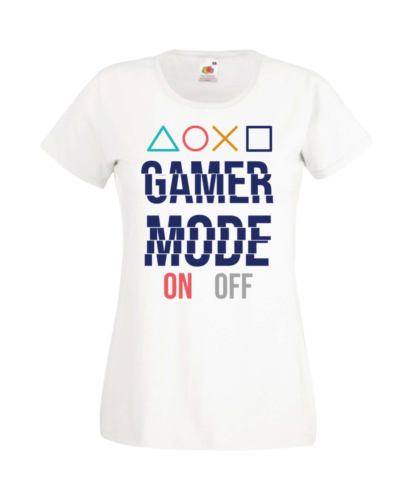 Дамска Геймърска Тениска Gamer Gamer Mode On 2