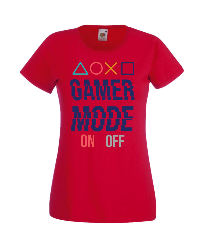 Дамска Геймърска Тениска Gamer Gamer Mode On 2