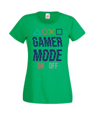 Дамска Геймърска Тениска Gamer Gamer Mode On 2