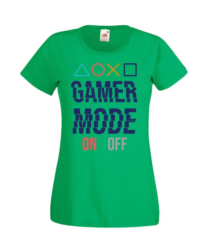 Дамска Геймърска Тениска Gamer Gamer Mode On 2