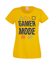 Дамска Геймърска Тениска Gamer Gamer Mode On 2