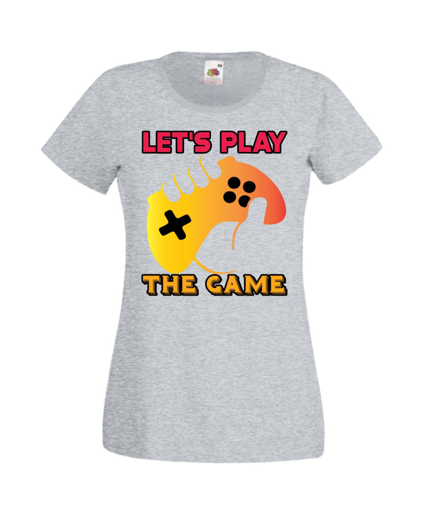Дамска Геймърска Тениска Gamer Let'S Play The Game