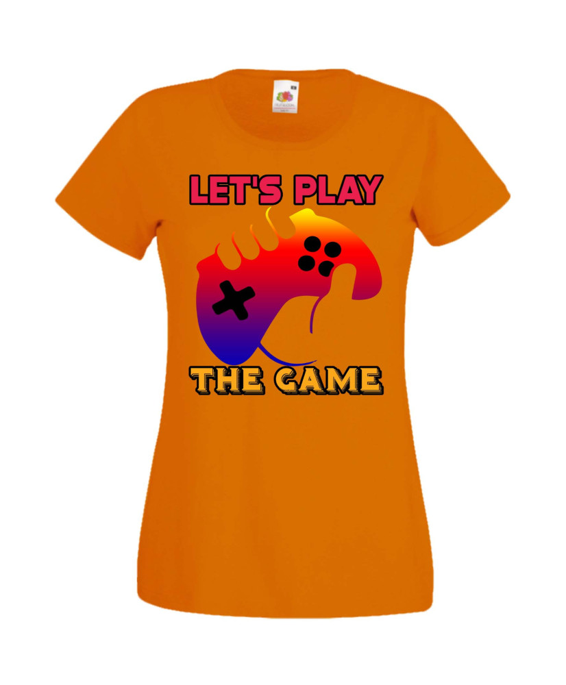 Дамска Геймърска Тениска Gamer Let'S Play The Game