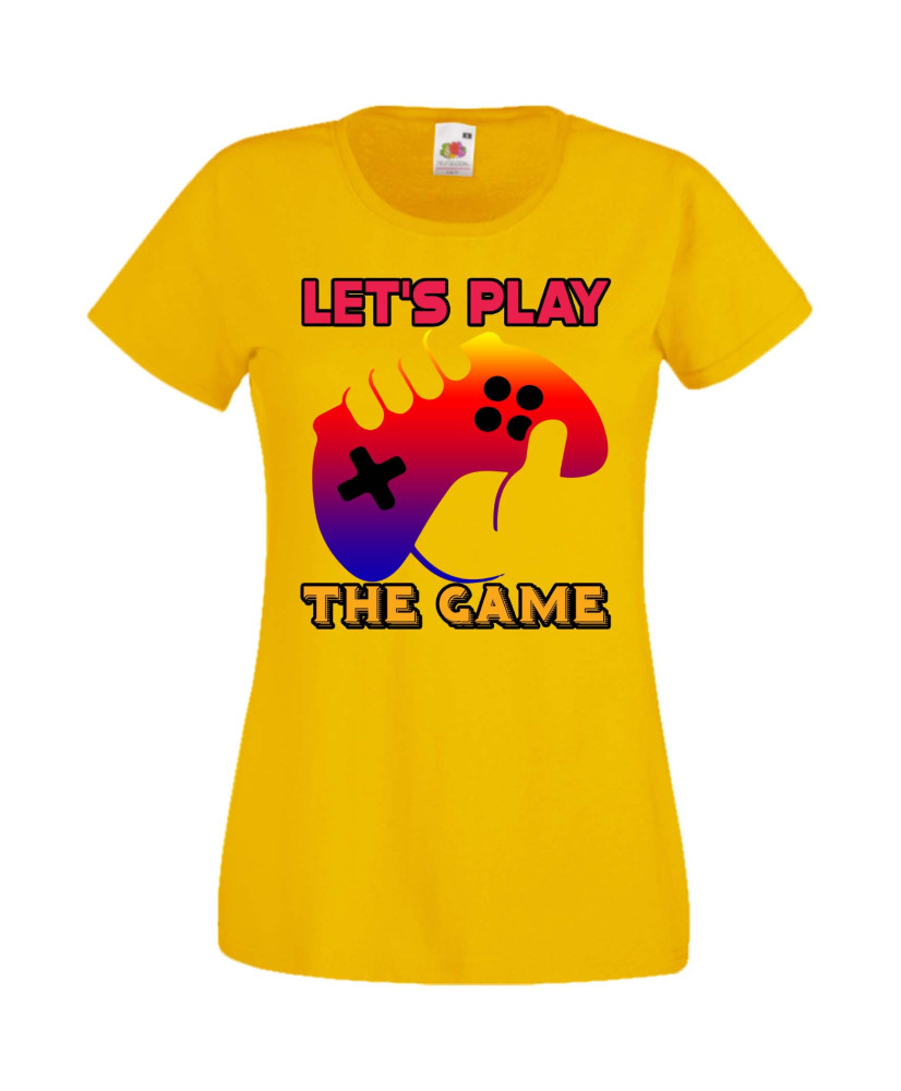 Дамска Геймърска Тениска Gamer Let'S Play The Game