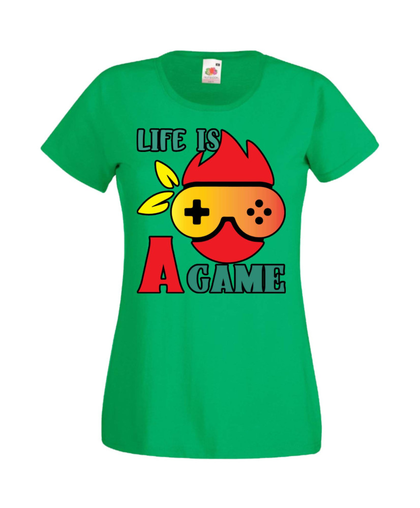 Дамска Геймърска Тениска Gamer Life Is A Game