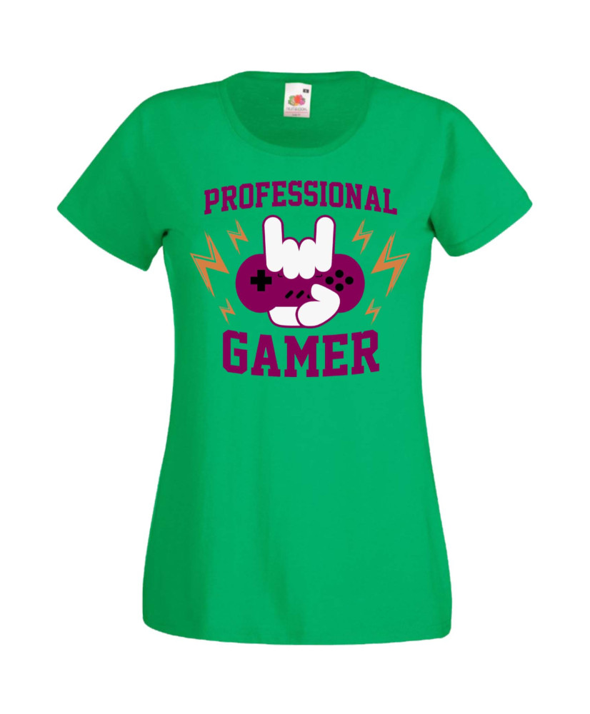 Дамска Геймърска Тениска Gamer Professional Gamer Дамска Геймърска Тениска Gamer Professional Gamer