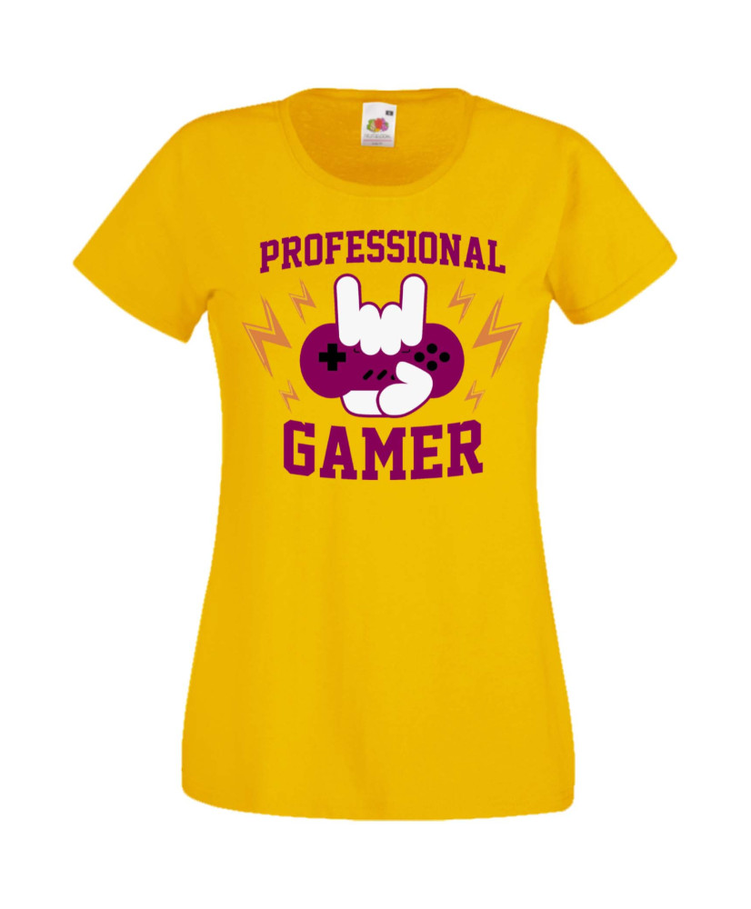 Дамска Геймърска Тениска Gamer Professional Gamer Дамска Геймърска Тениска Gamer Professional Gamer