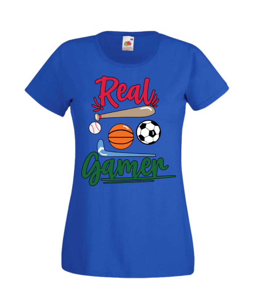 Дамска Геймърска Тениска Gamer Real Gamer Дамска Геймърска Тениска Gamer Real Gamer