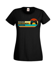 Дамска Геймърска Тениска Gamer Social Distancing Expert