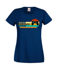 Дамска Геймърска Тениска Gamer Social Distancing Expert