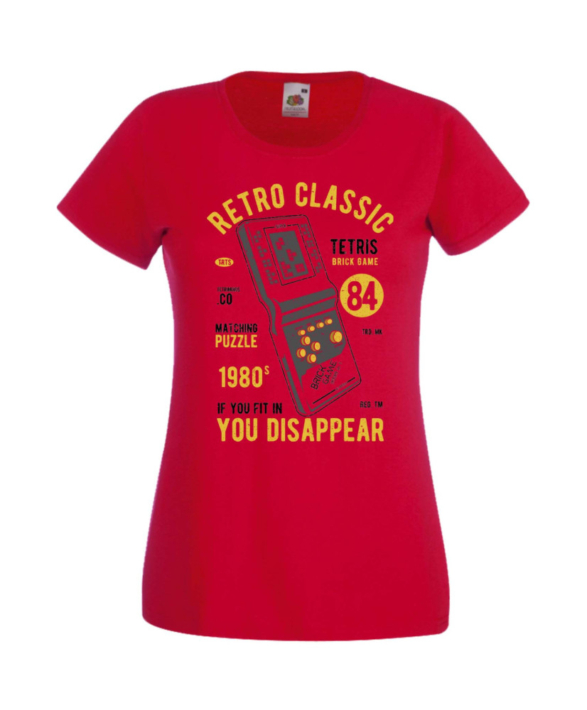Дамска Геймърска Тениска Gamer Tetris Brick Game