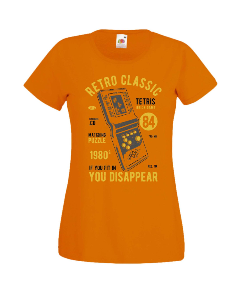 Дамска Геймърска Тениска Gamer Tetris Brick Game Дамска Геймърска Тениска Gamer Tetris Brick Game