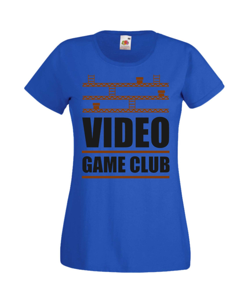 Дамска Геймърска Тениска Gamer Video Game Club Дамска Геймърска Тениска Gamer Video Game Club