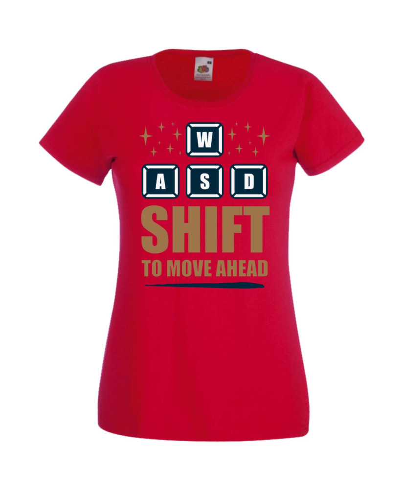 Дамска Геймърска Тениска Gamer Wasd Shift To Move Ahead Дамска Геймърска Тениска Gamer Wasd Shift To Move Ahead