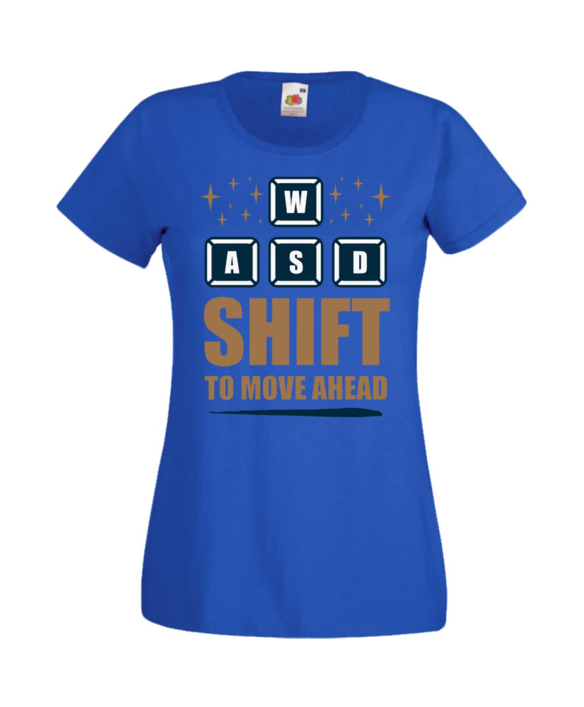 Дамска Геймърска Тениска Gamer Wasd Shift To Move Ahead Дамска Геймърска Тениска Gamer Wasd Shift To Move Ahead