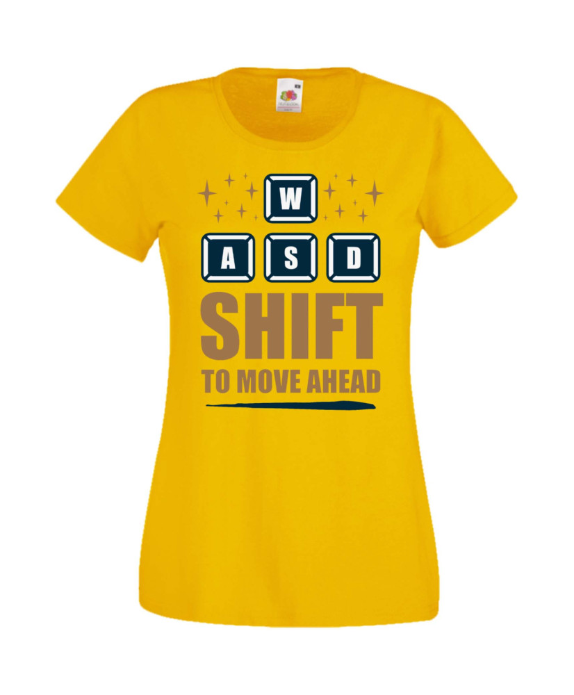 Дамска Геймърска Тениска Gamer Wasd Shift To Move Ahead Дамска Геймърска Тениска Gamer Wasd Shift To Move Ahead