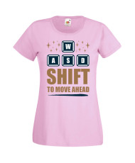 Дамска Геймърска Тениска Gamer Wasd Shift To Move Ahead