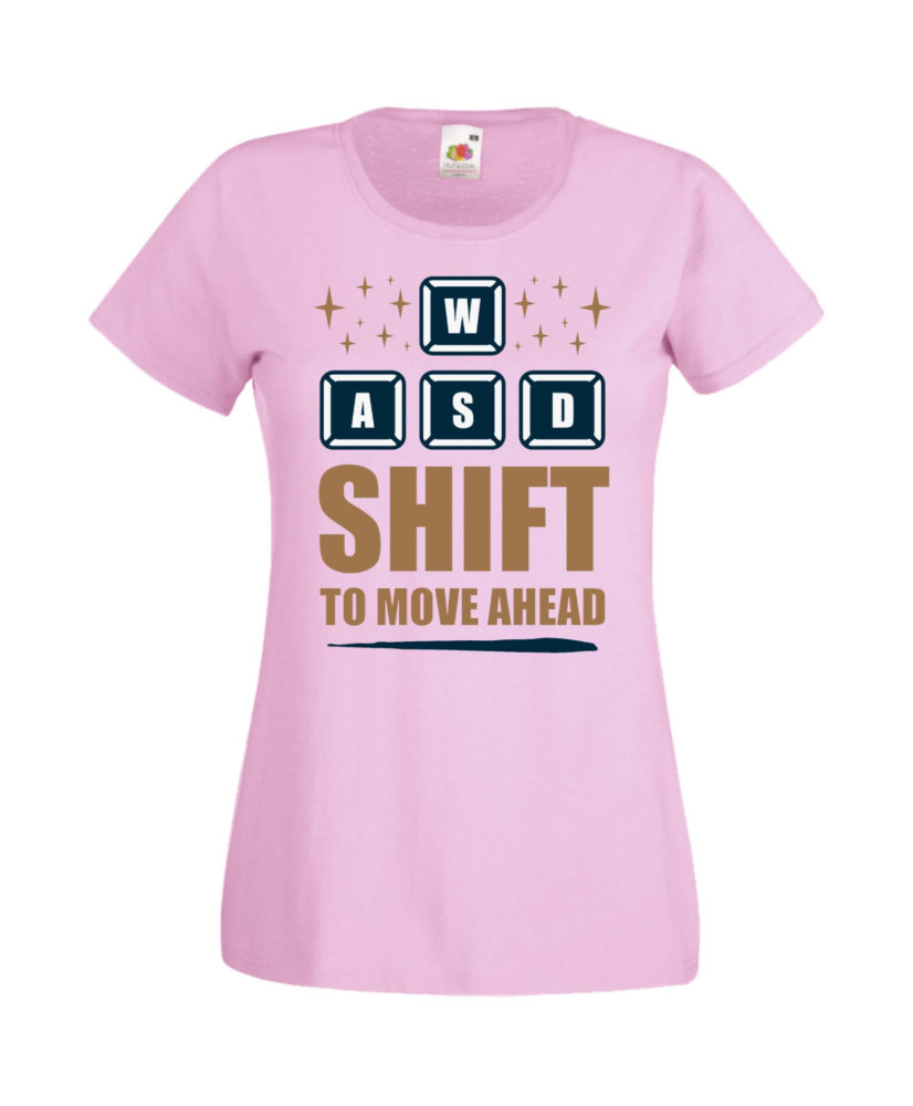 Дамска Геймърска Тениска Gamer Wasd Shift To Move Ahead Дамска Геймърска Тениска Gamer Wasd Shift To Move Ahead