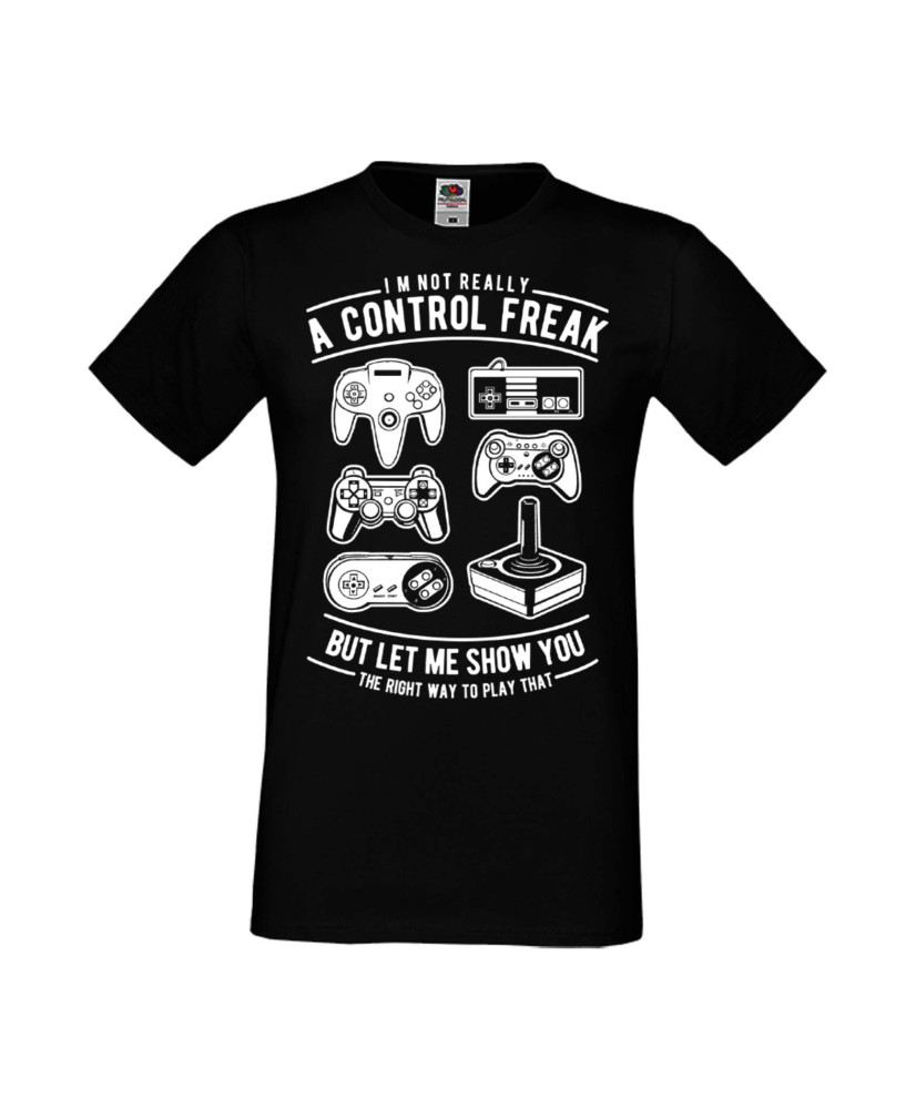 Мъжка Геймърска Тениска Gamer A Control Freak Мъжка Геймърска Тениска Gamer A Control Freak