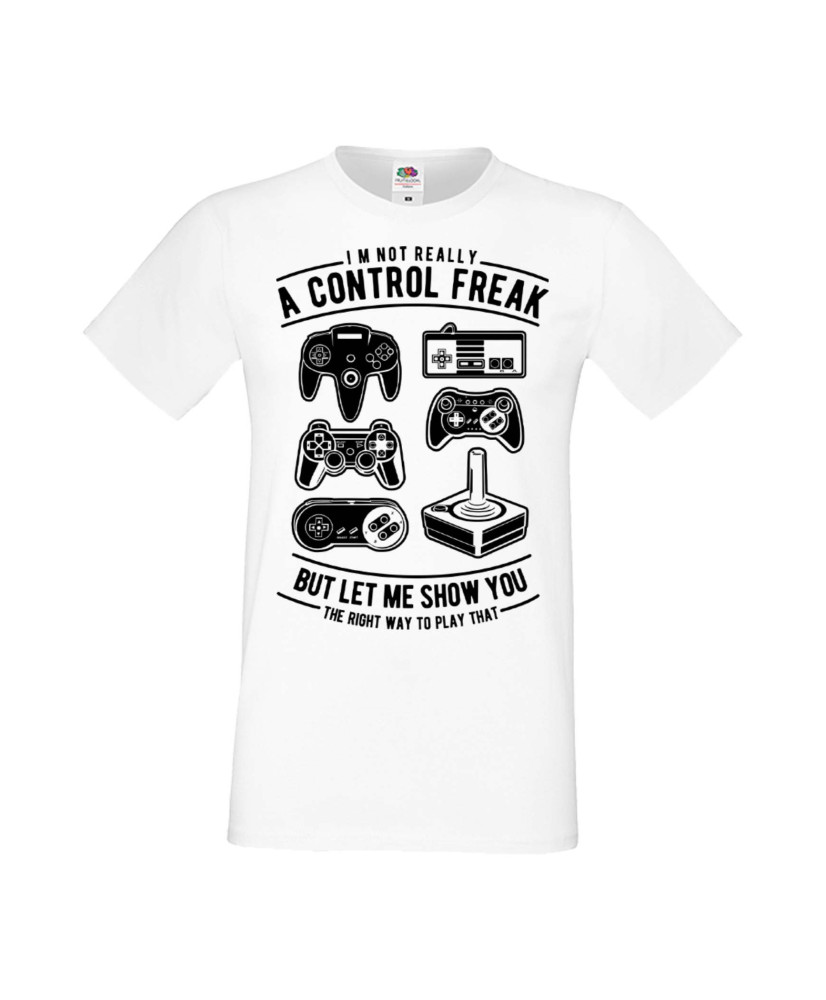 Мъжка Геймърска Тениска Gamer A Control Freak Мъжка Геймърска Тениска Gamer A Control Freak