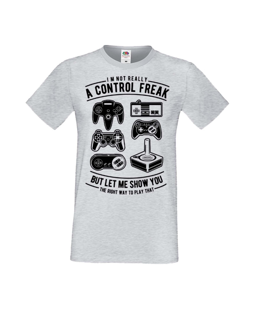Мъжка Геймърска Тениска Gamer A Control Freak Мъжка Геймърска Тениска Gamer A Control Freak