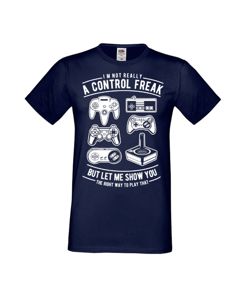 Мъжка Геймърска Тениска Gamer A Control Freak Мъжка Геймърска Тениска Gamer A Control Freak
