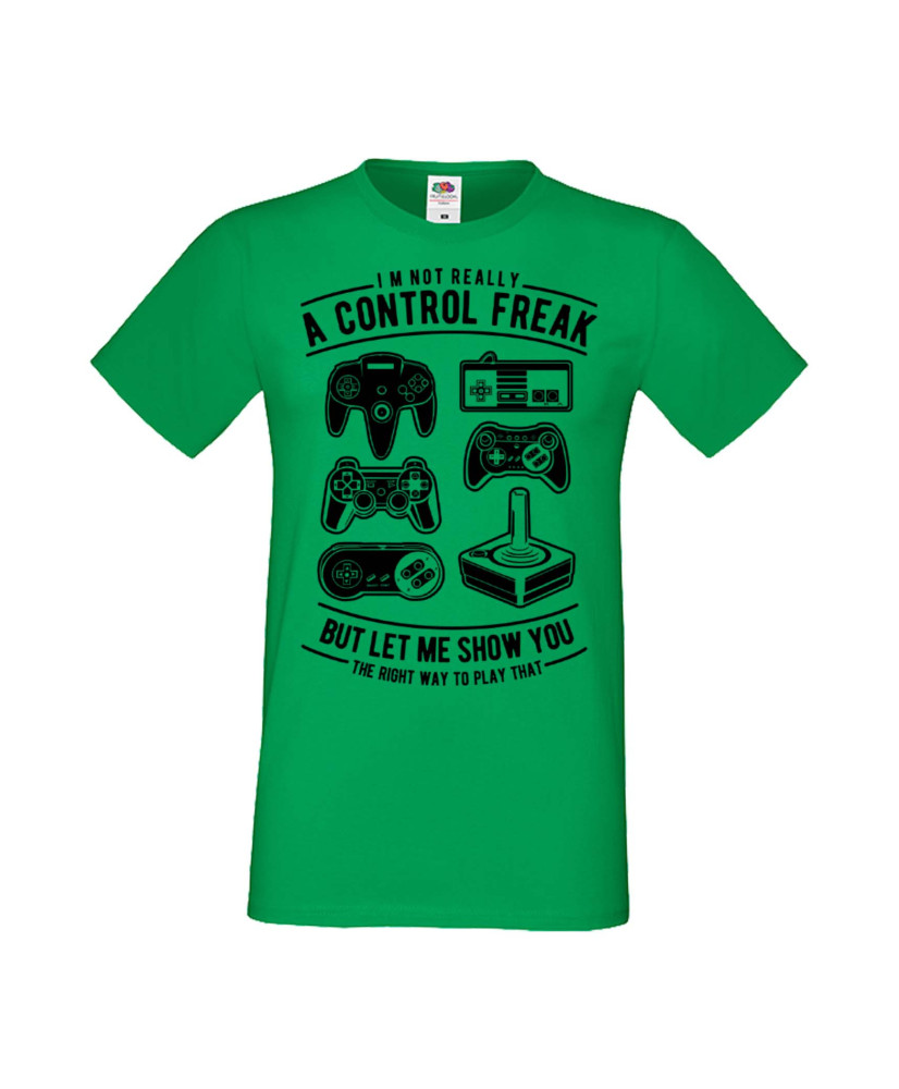 Мъжка Геймърска Тениска Gamer A Control Freak Мъжка Геймърска Тениска Gamer A Control Freak