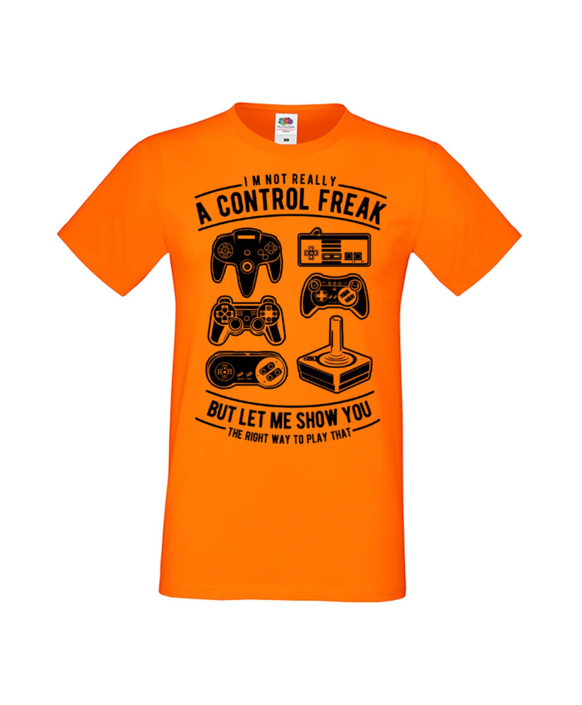 Мъжка Геймърска Тениска Gamer A Control Freak Мъжка Геймърска Тениска Gamer A Control Freak